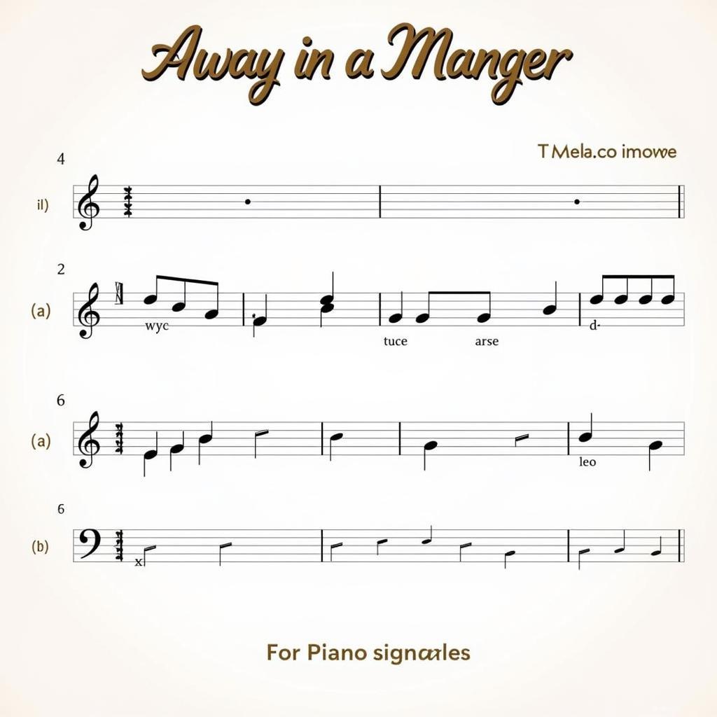 Free Piano Sheet Music for Away in a Manger