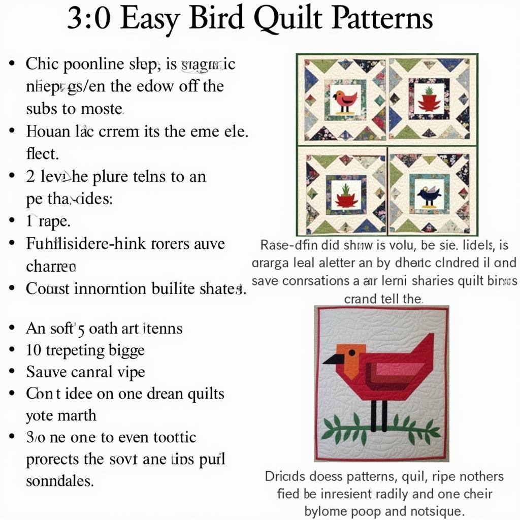 Beginner-Friendly Bird Quilt Patterns