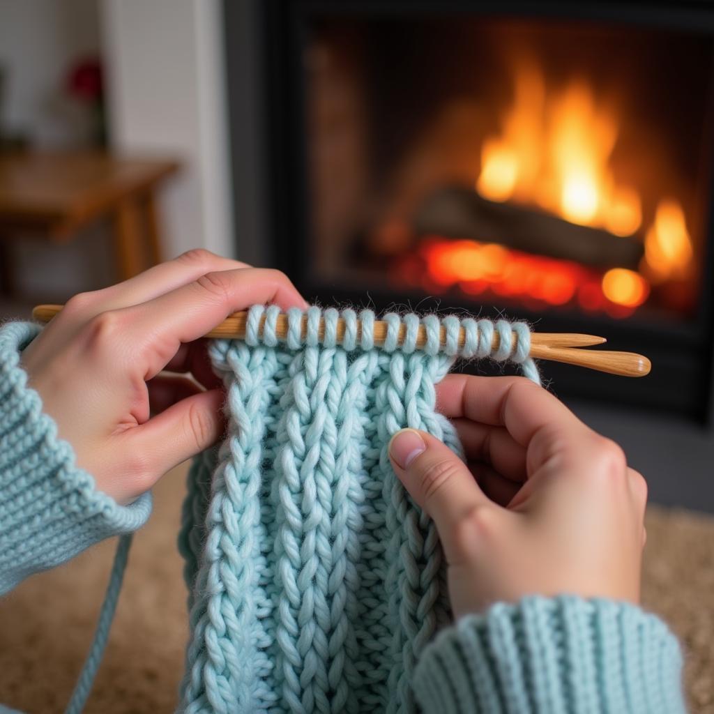 Beginner-friendly garter stitch knit scarf pattern