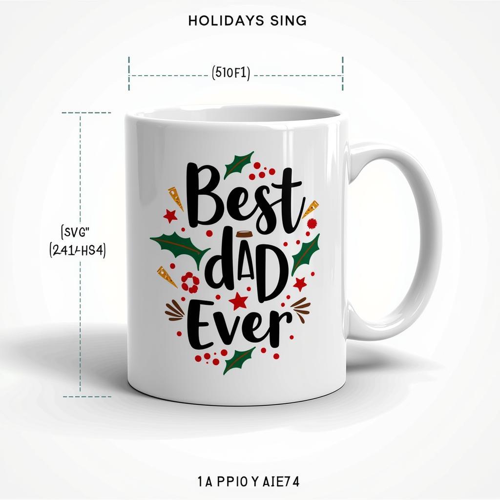 Best Dad Ever Christmas Mug SVG Design