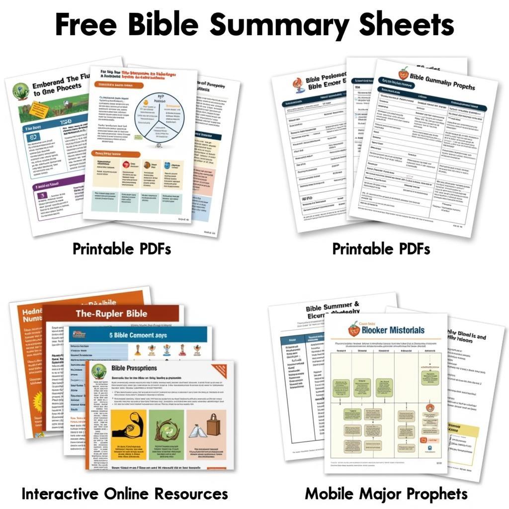 Examples of Free Bible Summary Sheets