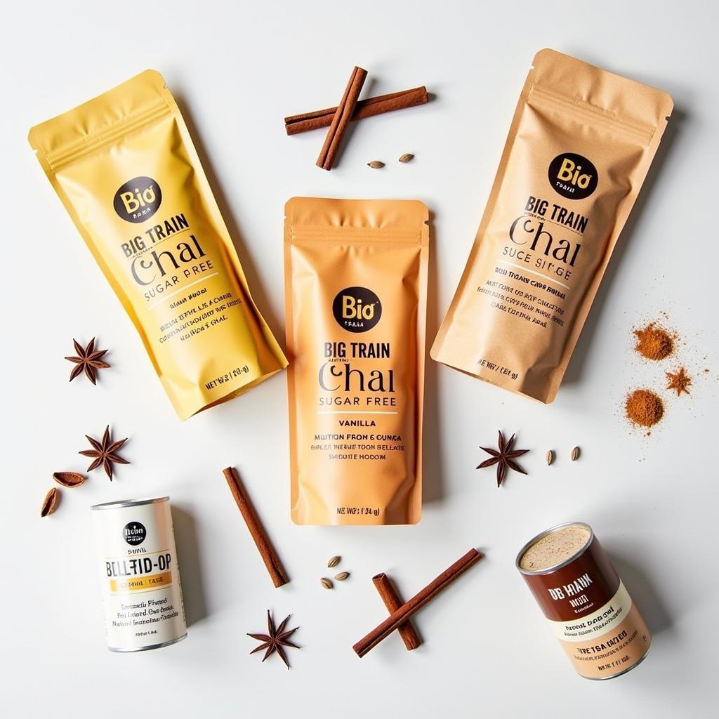 Different varieties of Big Train Sugar Free Chai