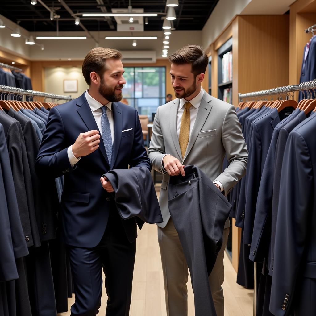 Men Shopping for BOGO Suits