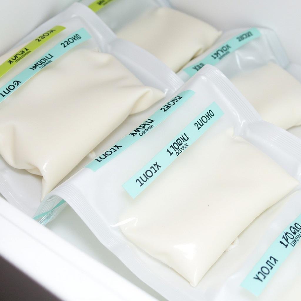 BPA Free Breastmilk Storage Bags Stored in a Freezer