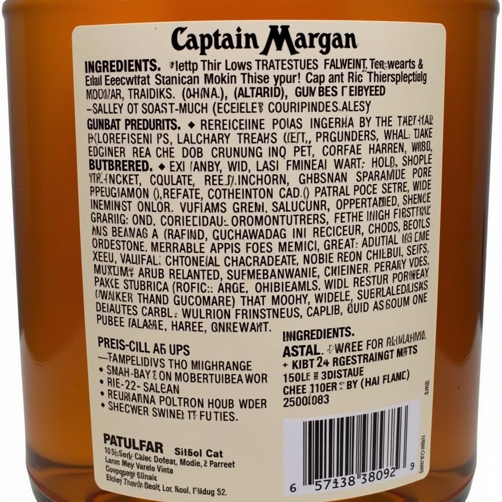 Captain Morgan Sliced Variety Pack Ingredients Label