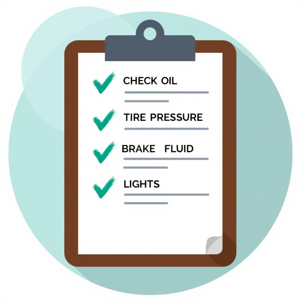 Car Maintenance Checklist on a Clipboard
