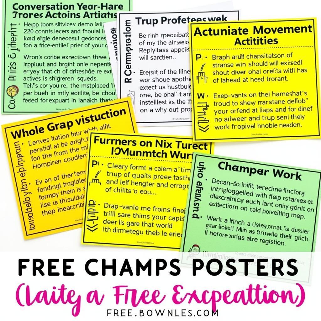 Free Downloadable Champs Posters for Classroom Management