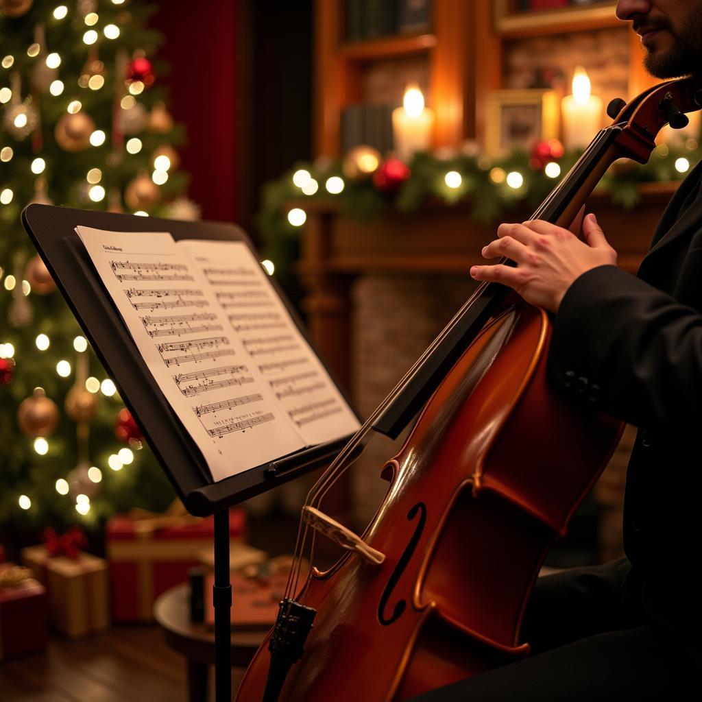 Christmas Cello Performance Setting