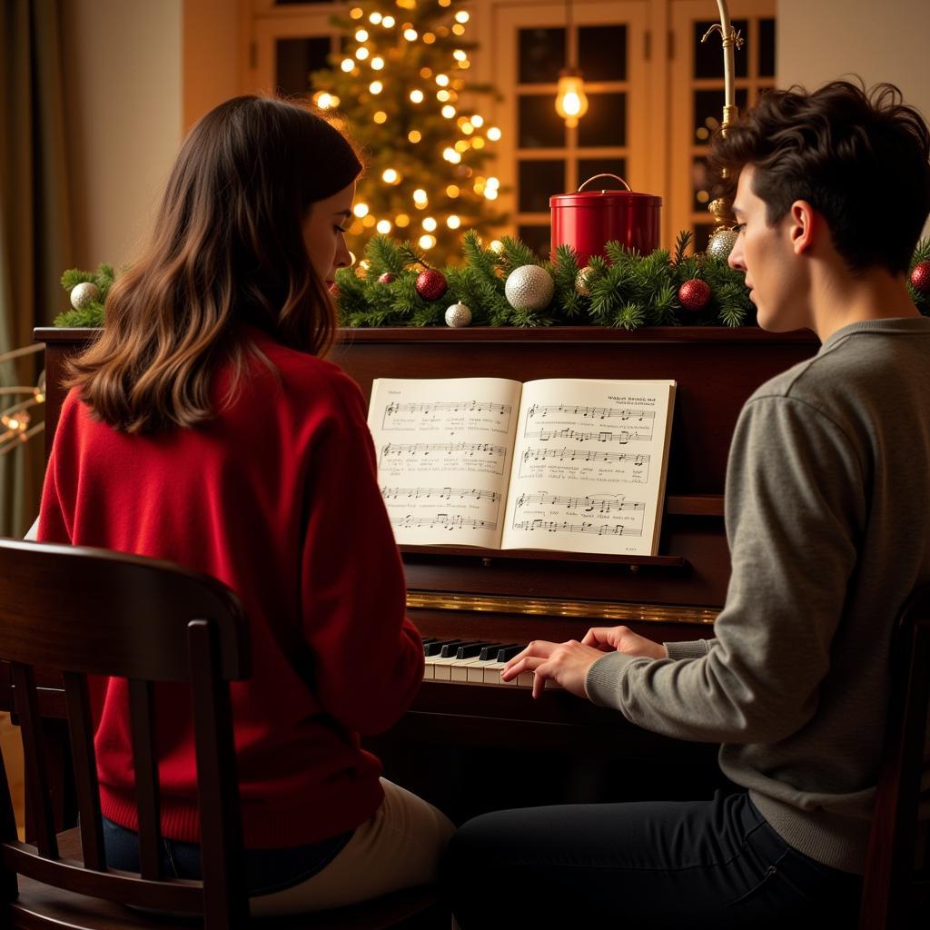 Christmas Piano Duet Practice