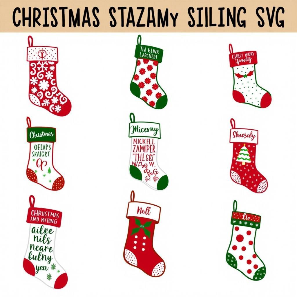 Examples of Christmas Stocking SVG Designs