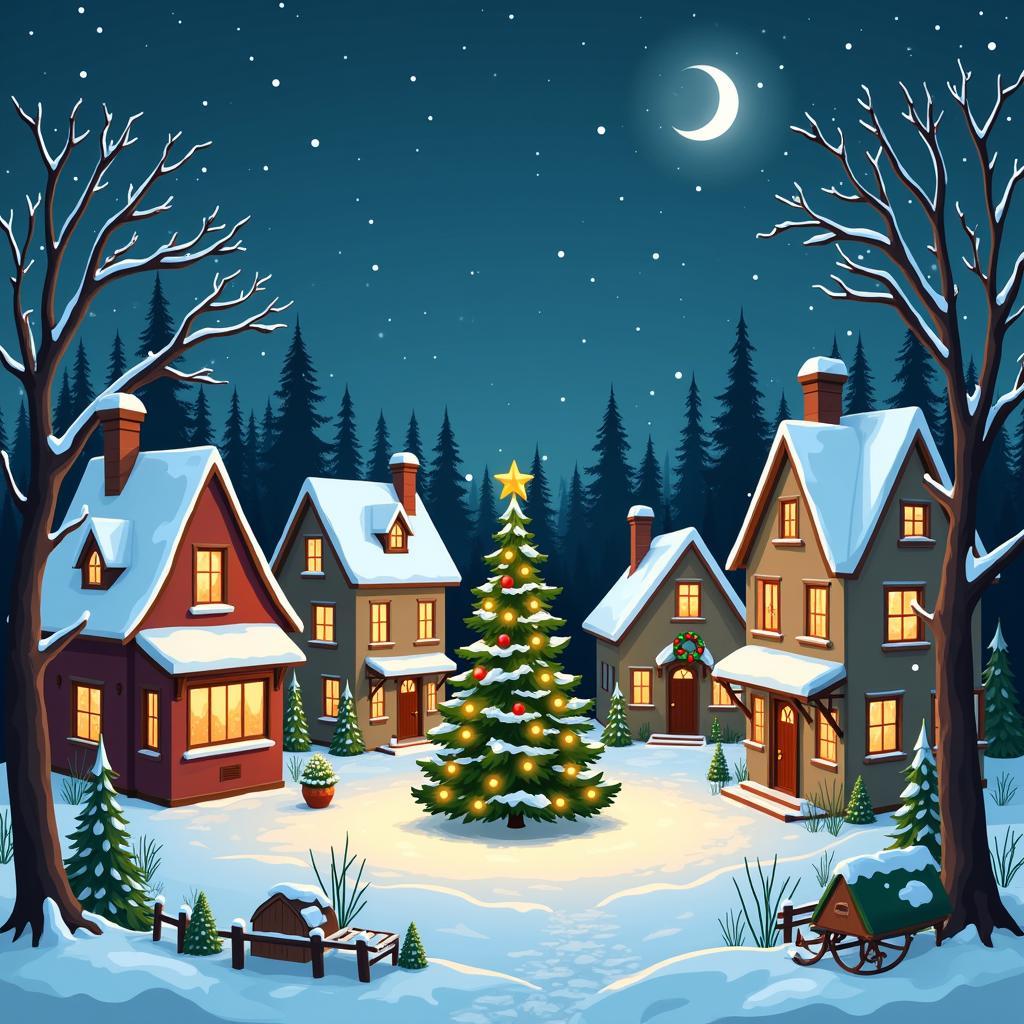 Free Christmas Village SVG Download