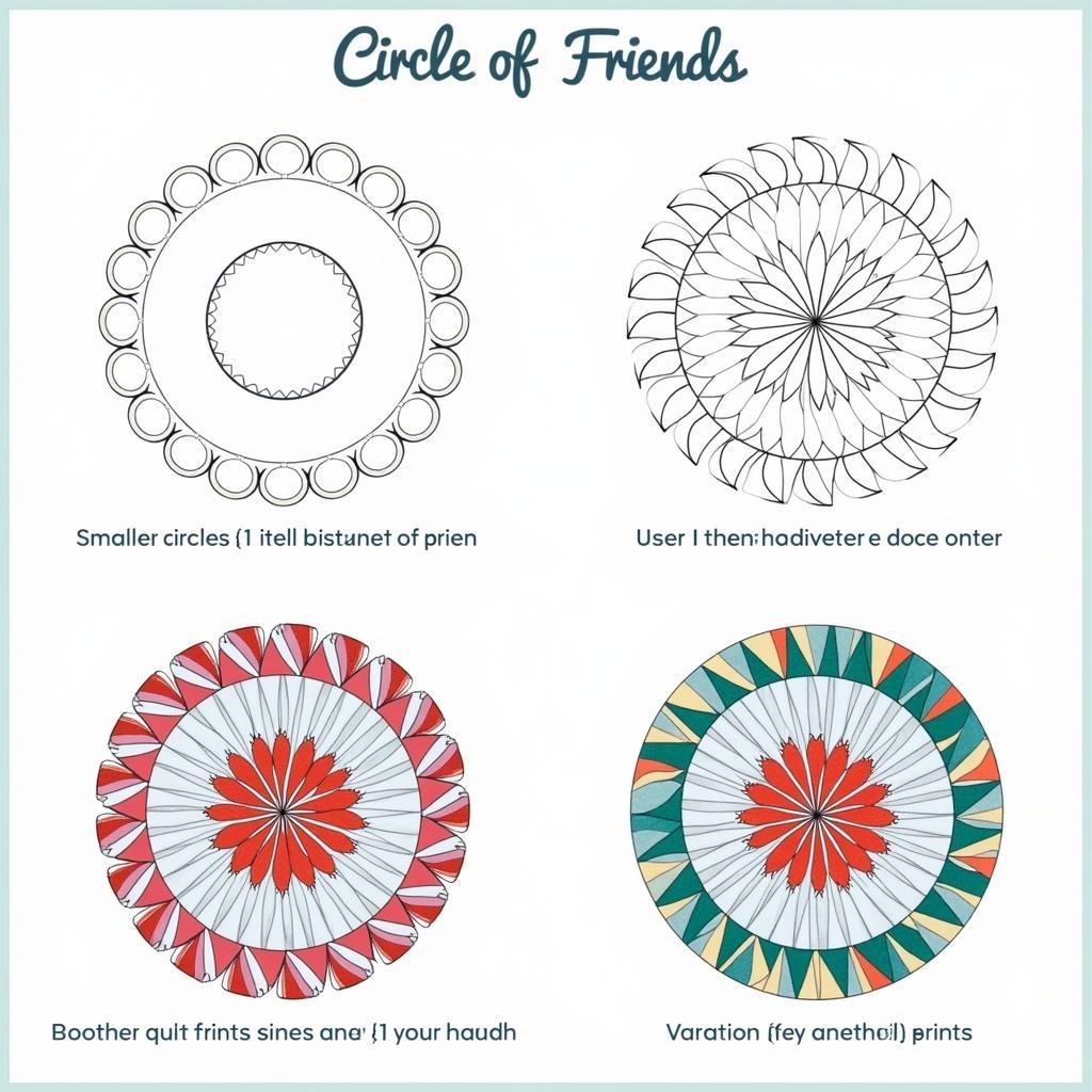 Variations of Circle of Friends Quilt Pattern