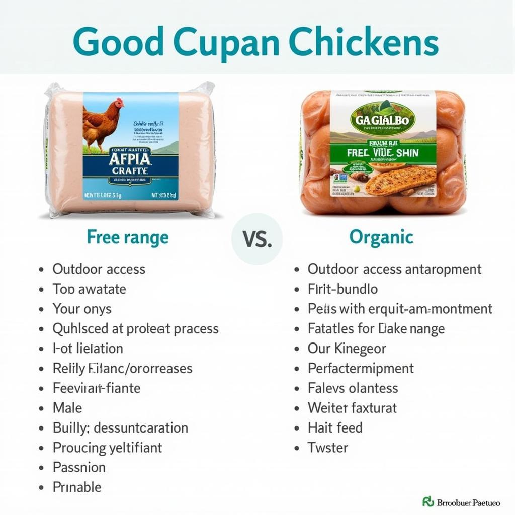 Comparing free range and organic chicken labels