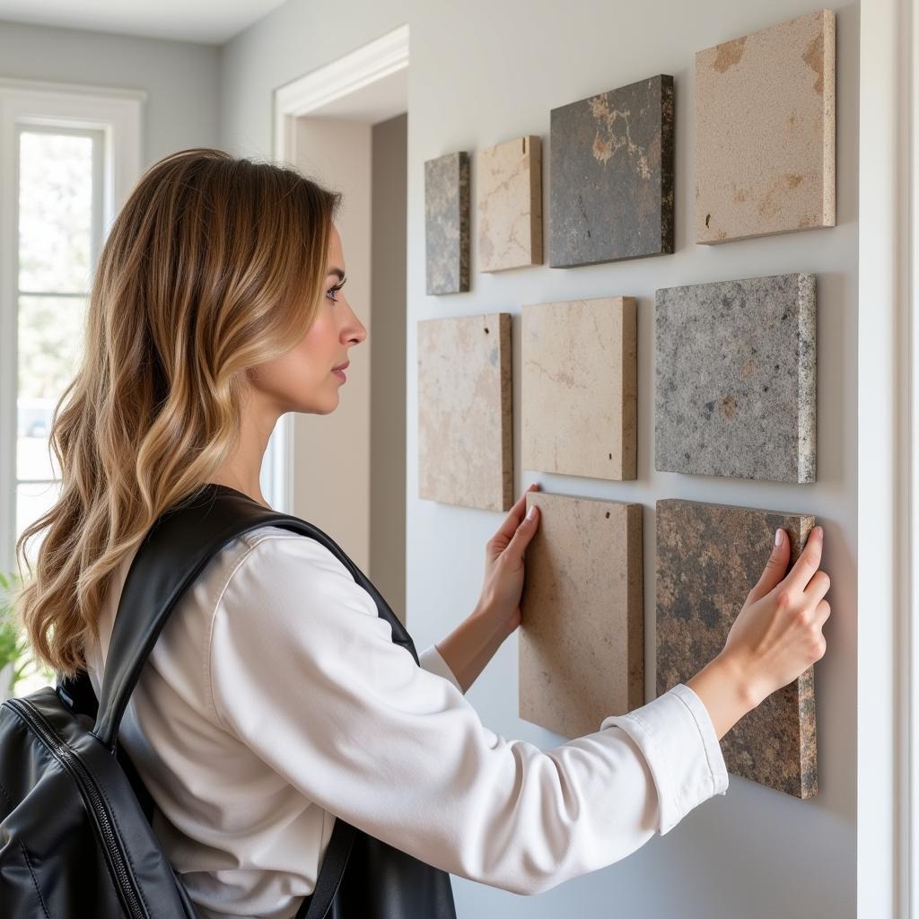 Comparing Free Stone Samples with Interior Design