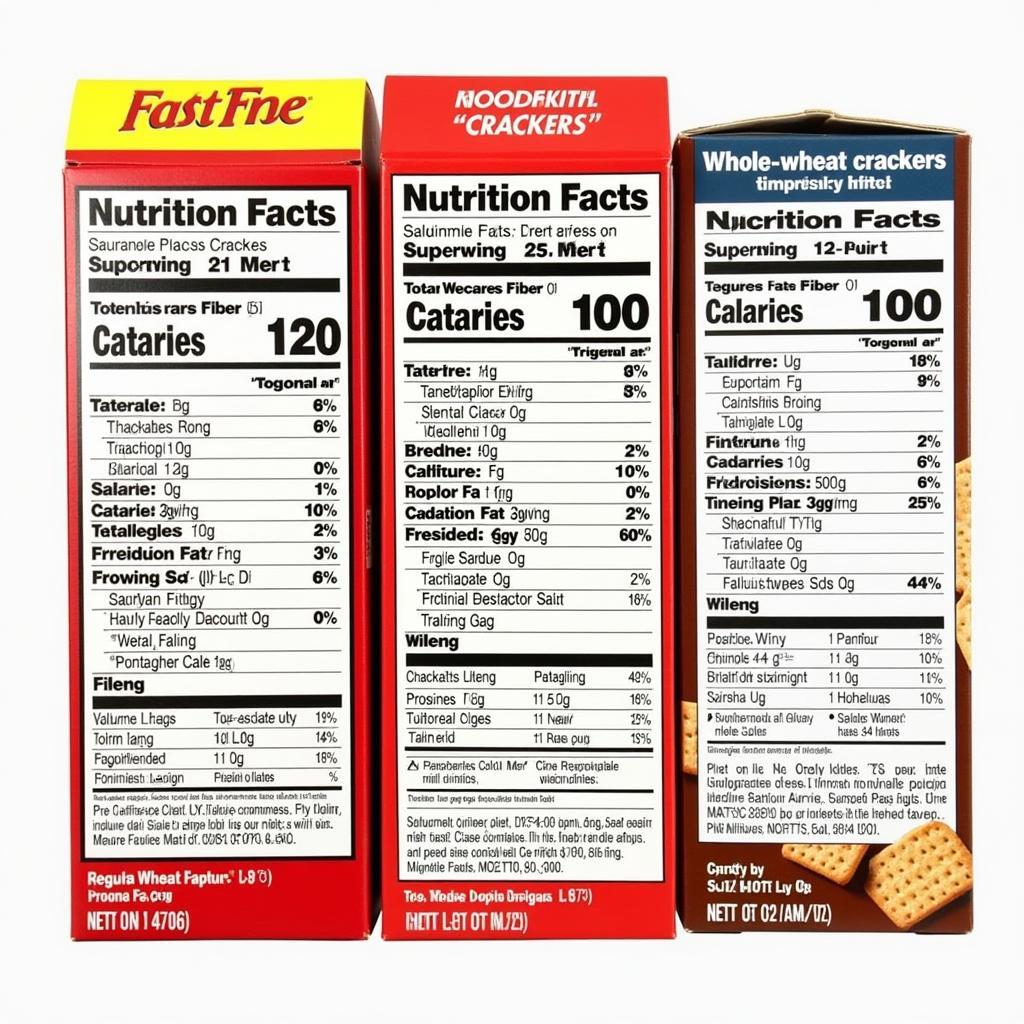 Comparing nutritional labels of different types of crackers