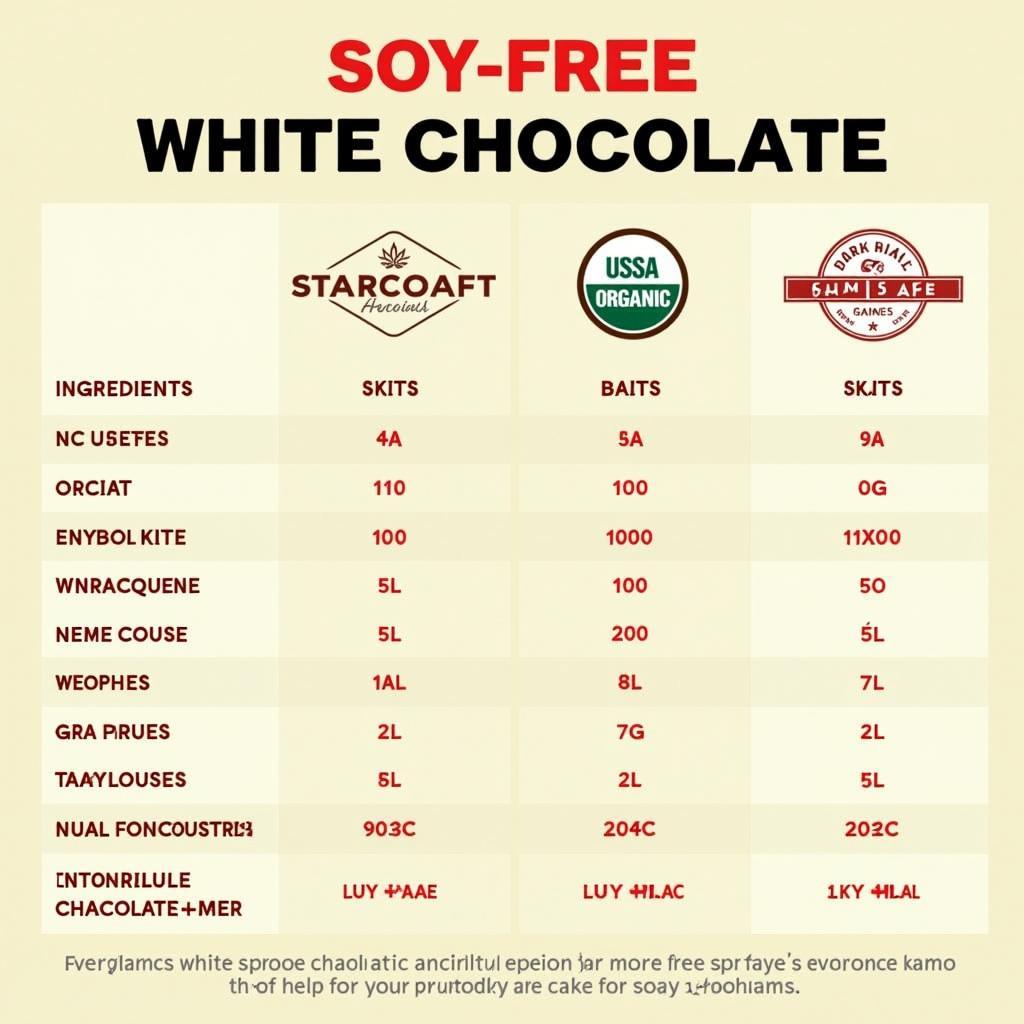 Comparison of Various Soy-Free White Chocolate Brands