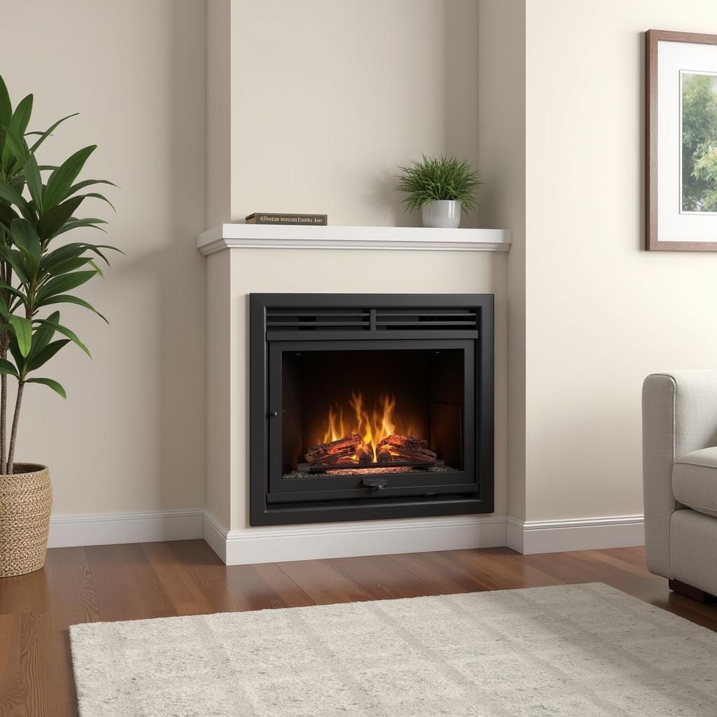 Corner Free Standing Gas Fireplace Space Saving