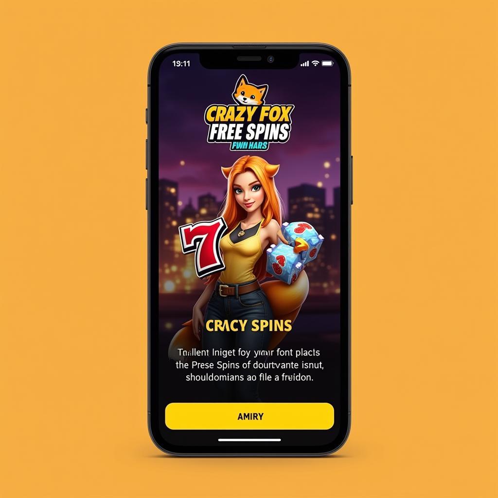 Crazy Fox Mobile App Showing Free Spins Banner