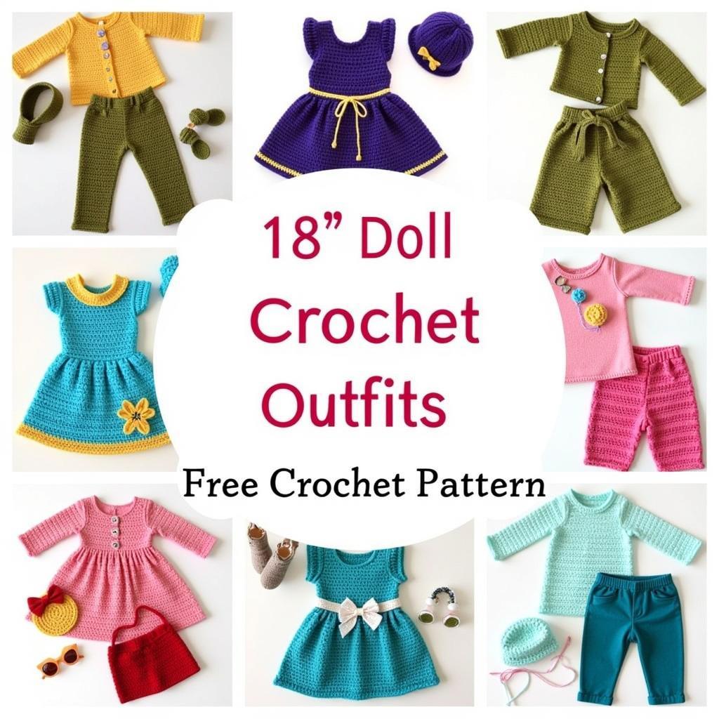 Variety of free crochet doll clothes patterns