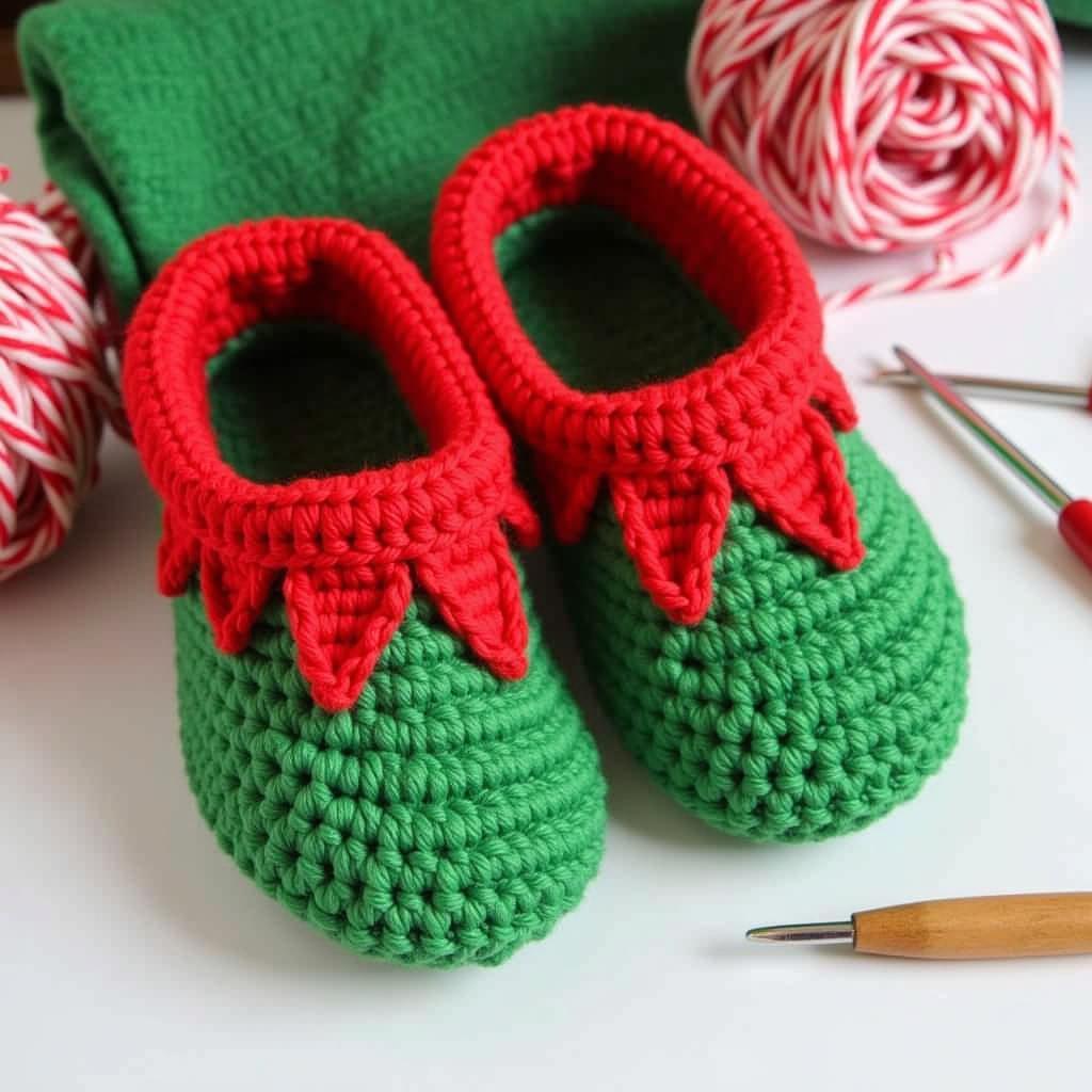 Crochet Elf Slippers Free Pattern - Beginner Friendly