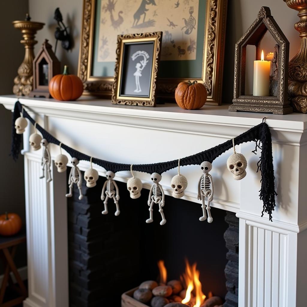 Crochet Skeleton Garland for Year-Round Decor