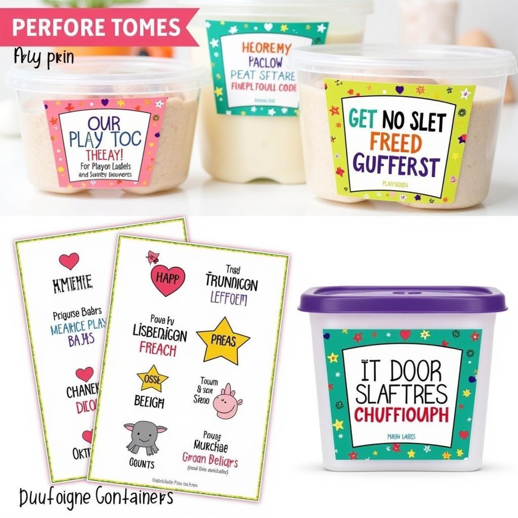 Custom Playdough Labels - Kid-Friendly Designs