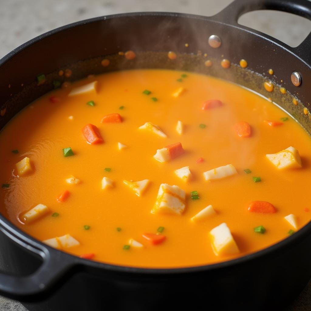 Dairy-Free Crab Bisque Cooking Process