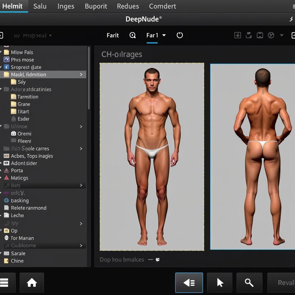 DeepNude Software Controversy: An image depicting the DeepNude software interface and its controversial use in generating fake nude images.