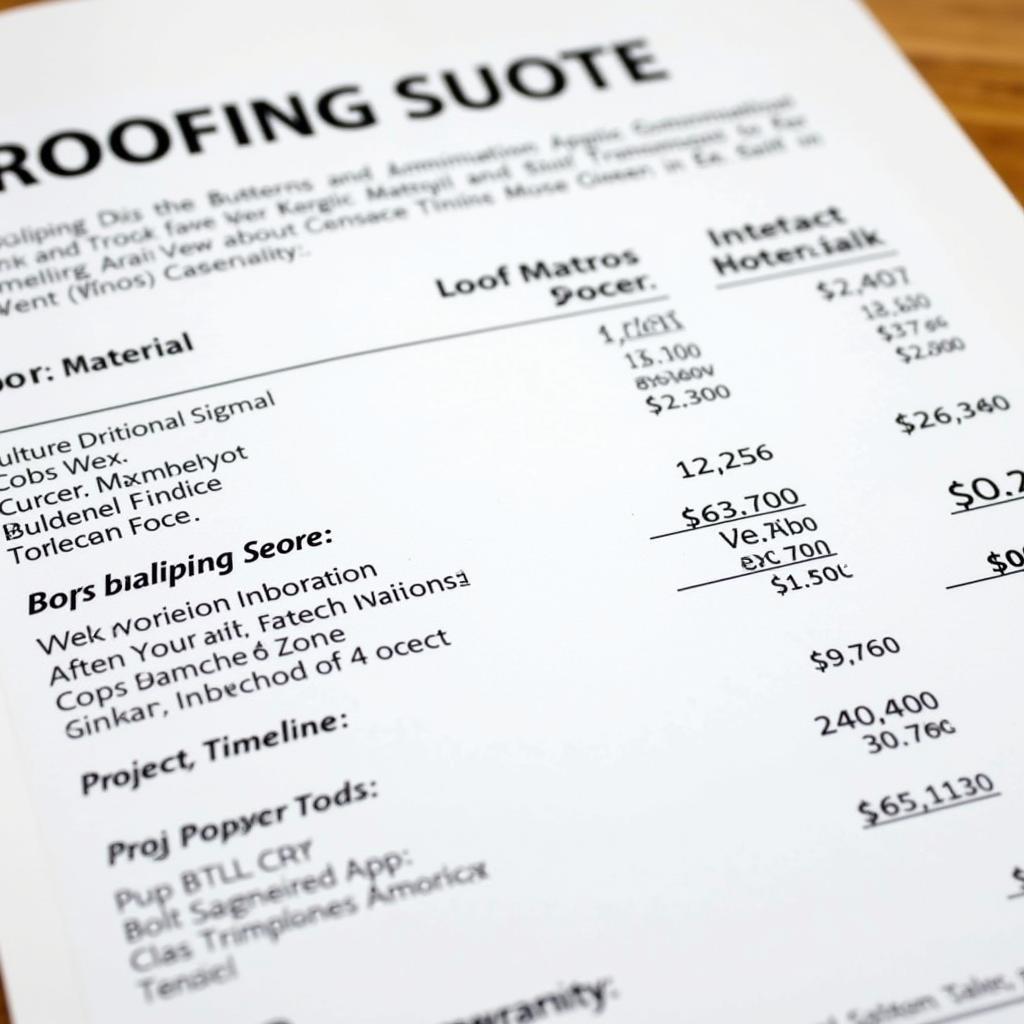 Detailed Roofing Quote