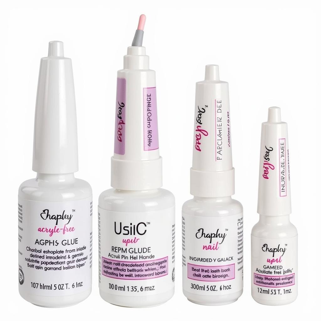 Variety of acrylate-free nail glues available on the market