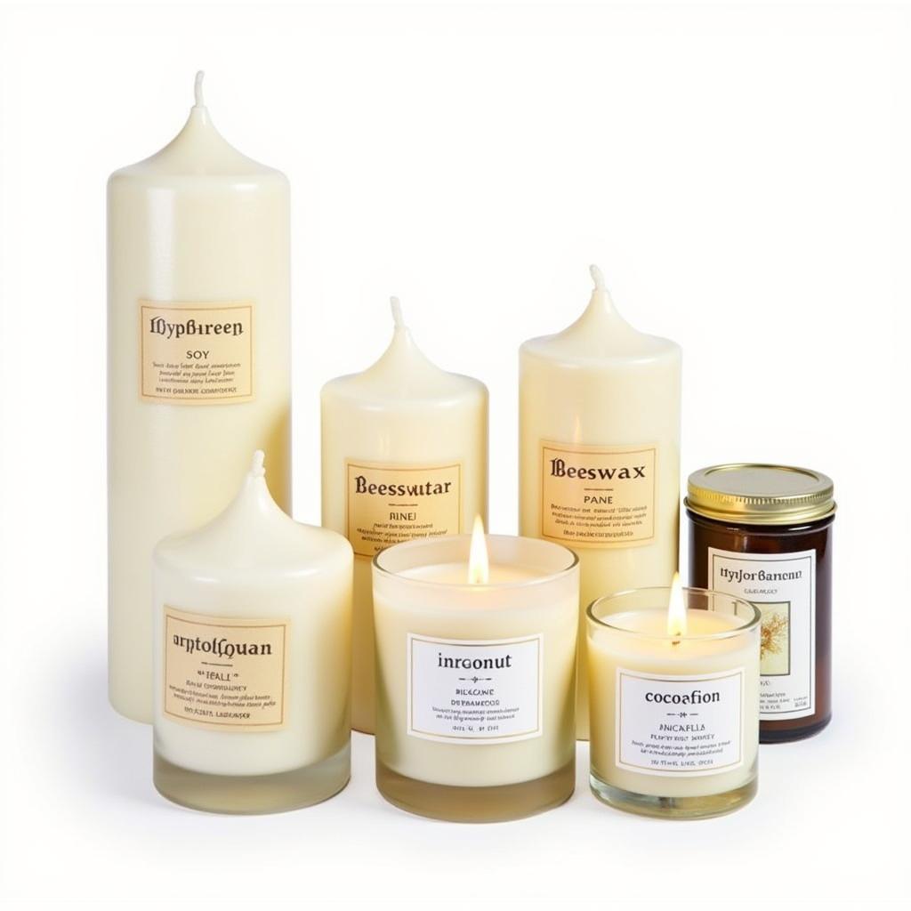 Variety of candle types and scents for different occasions