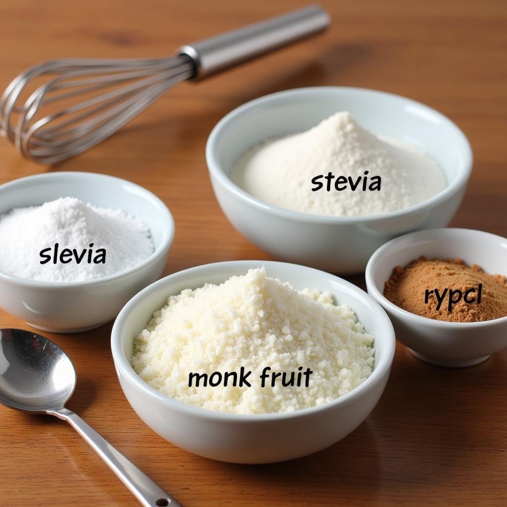 Various sugar substitutes used in baking sugar-free cakes