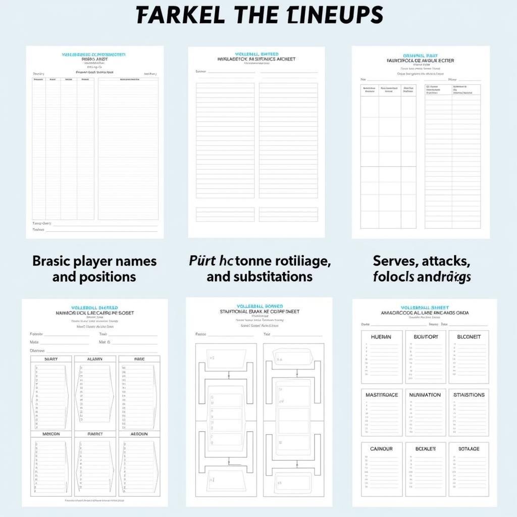 Different Types of Volleyball Lineup Sheets