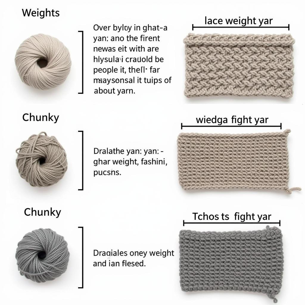 Various Yarn Weights and Textures