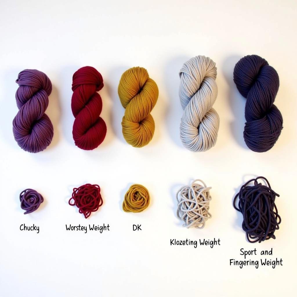 Different Yarn Weights suitable for Cowls