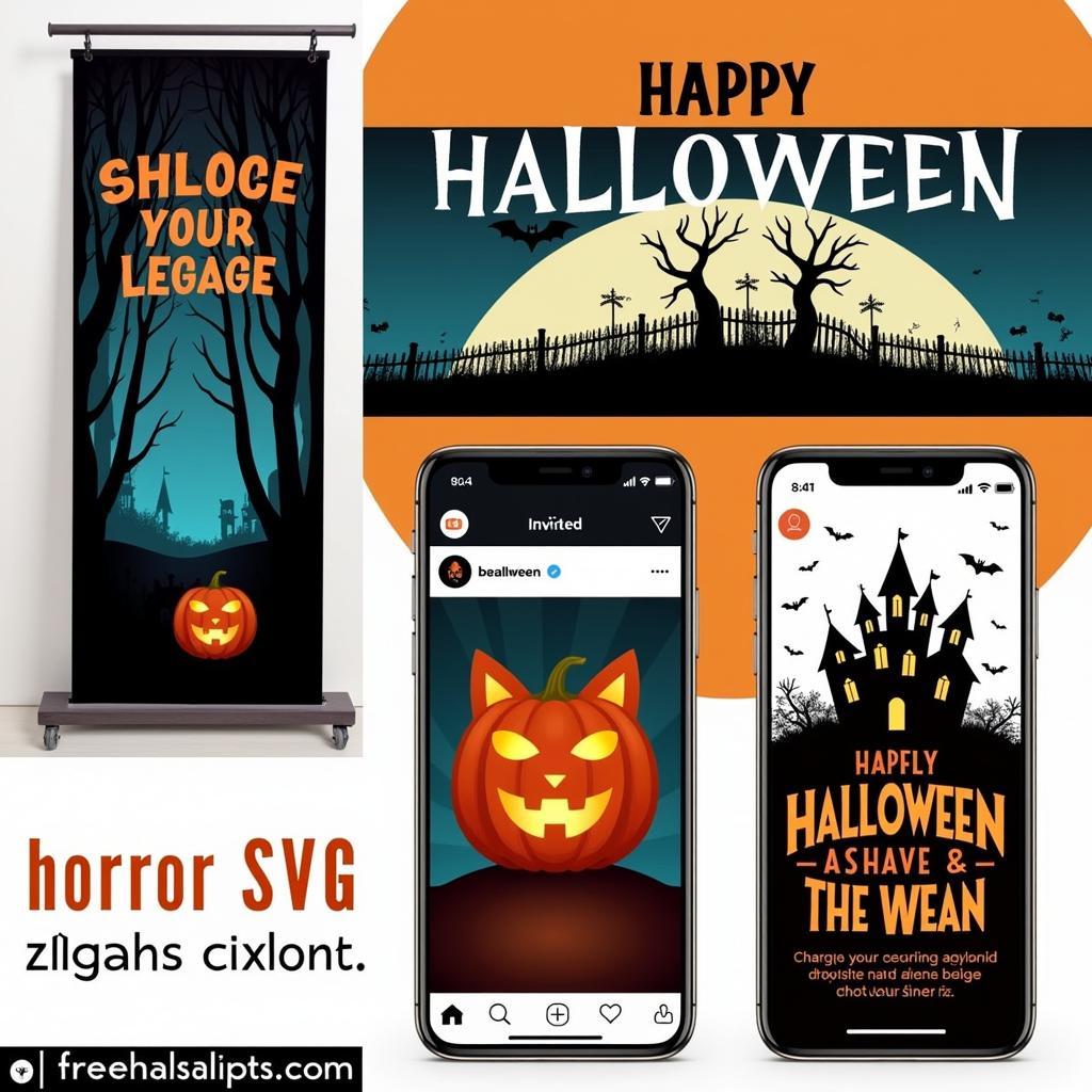 Digital Halloween Graphics Created with Free SVGs