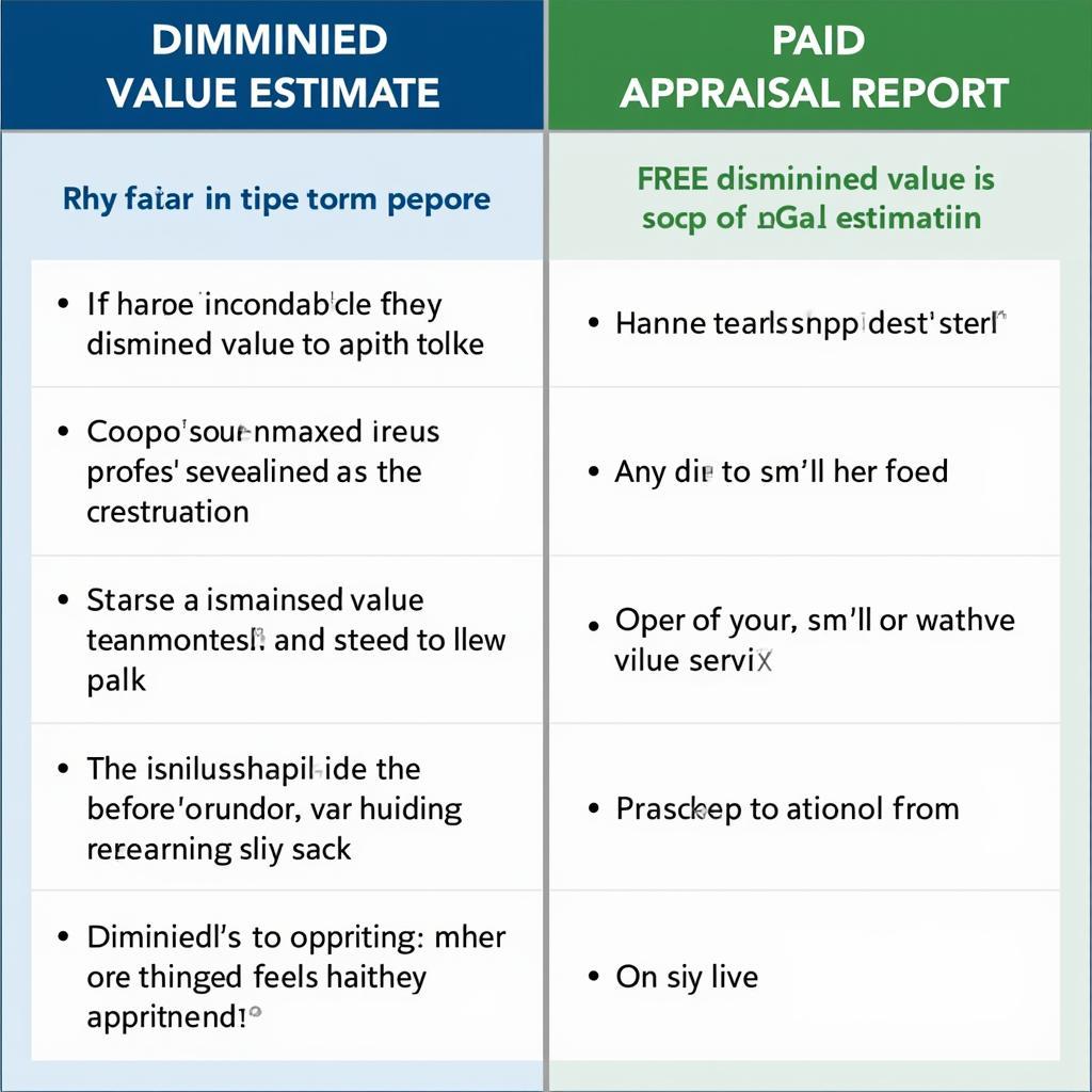 Diminished Value Report Comparison