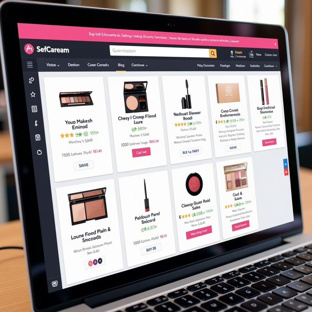 Various discount codes for cheap makeup displayed on a computer screen.