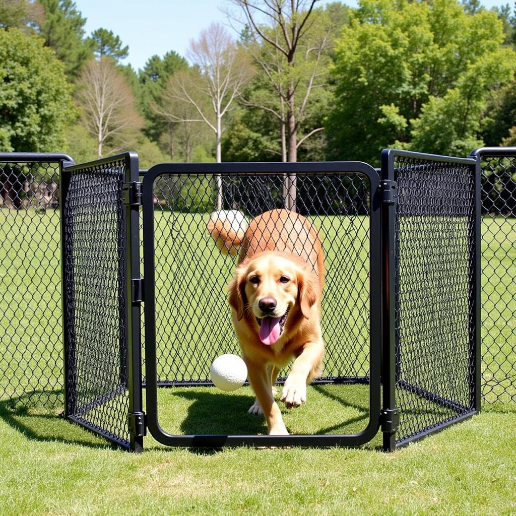 Dog Enjoying a Secure Outdoor Space