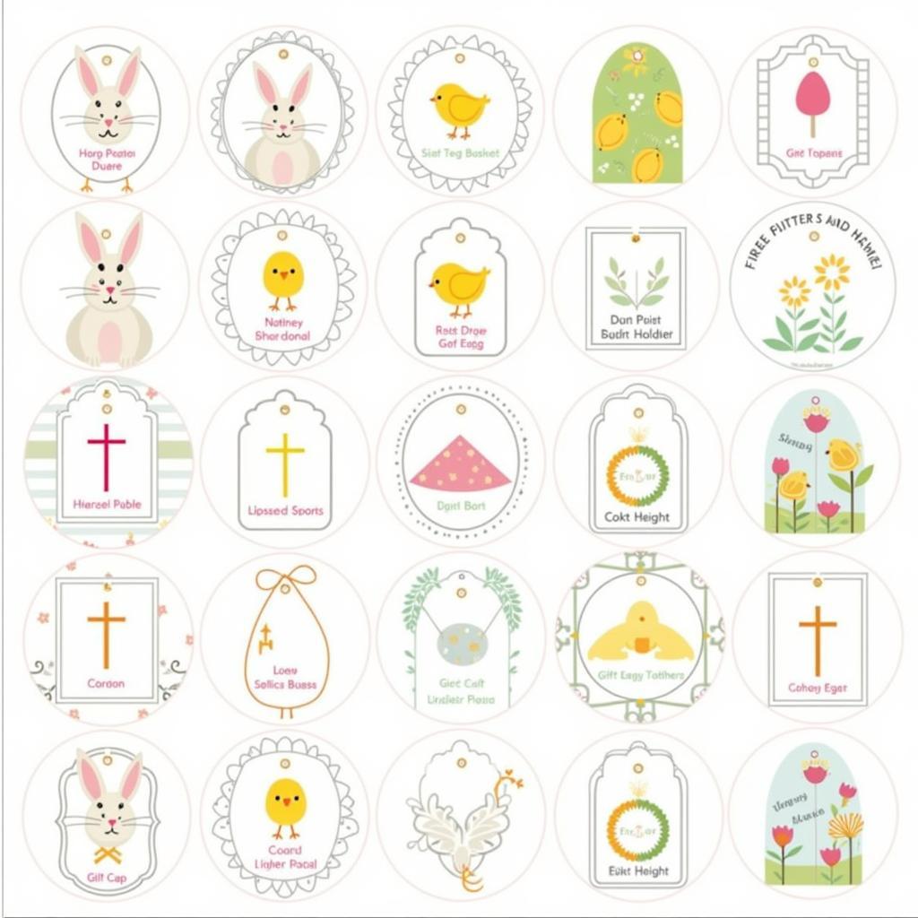 Variety of Easter Gift Tags Designs