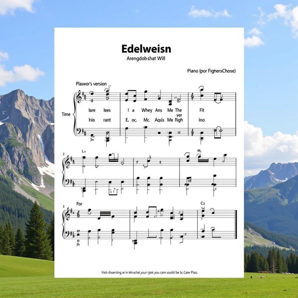 Intermediate Piano Sheet Music for Edelweiss