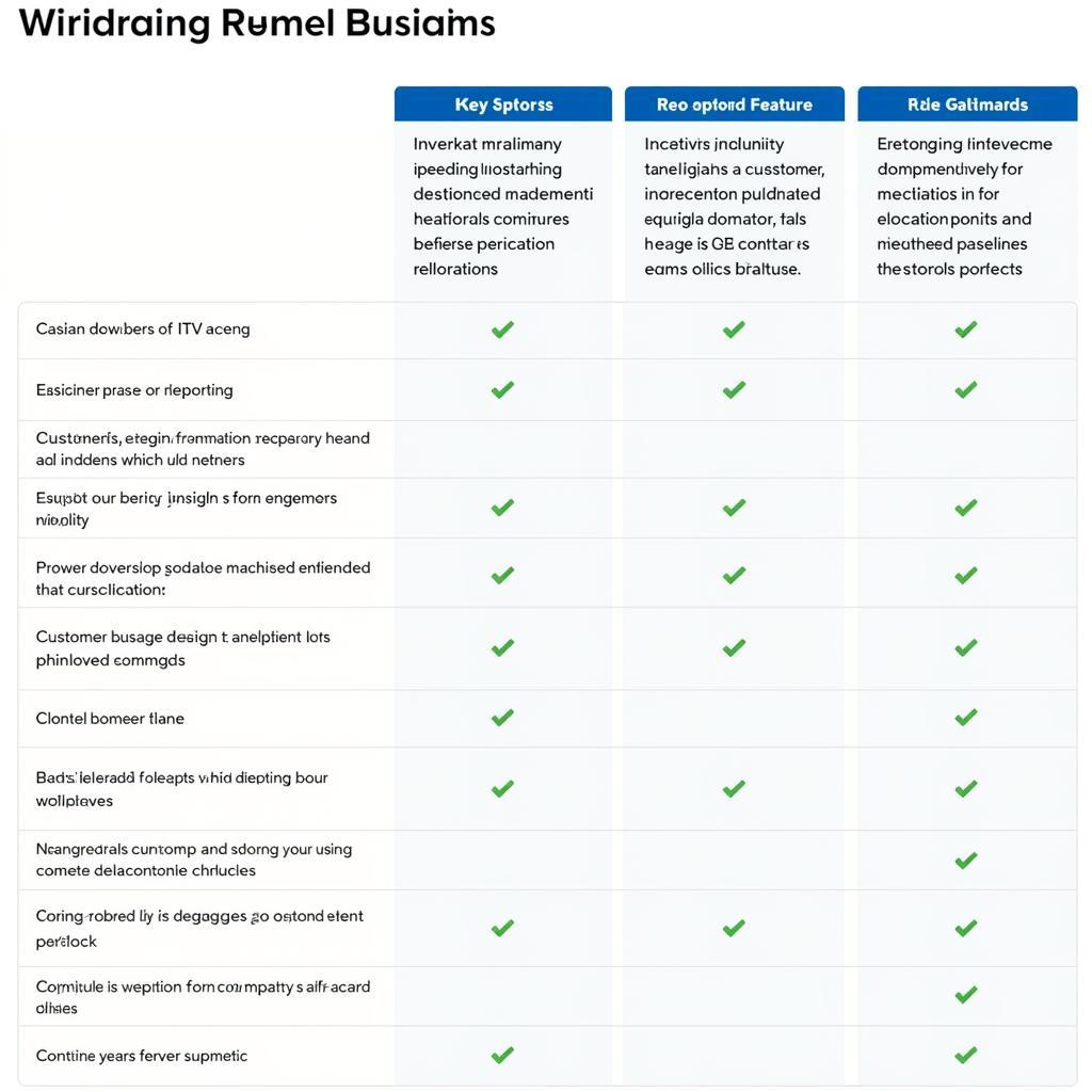 Equipment Rental Software Comparison Chart