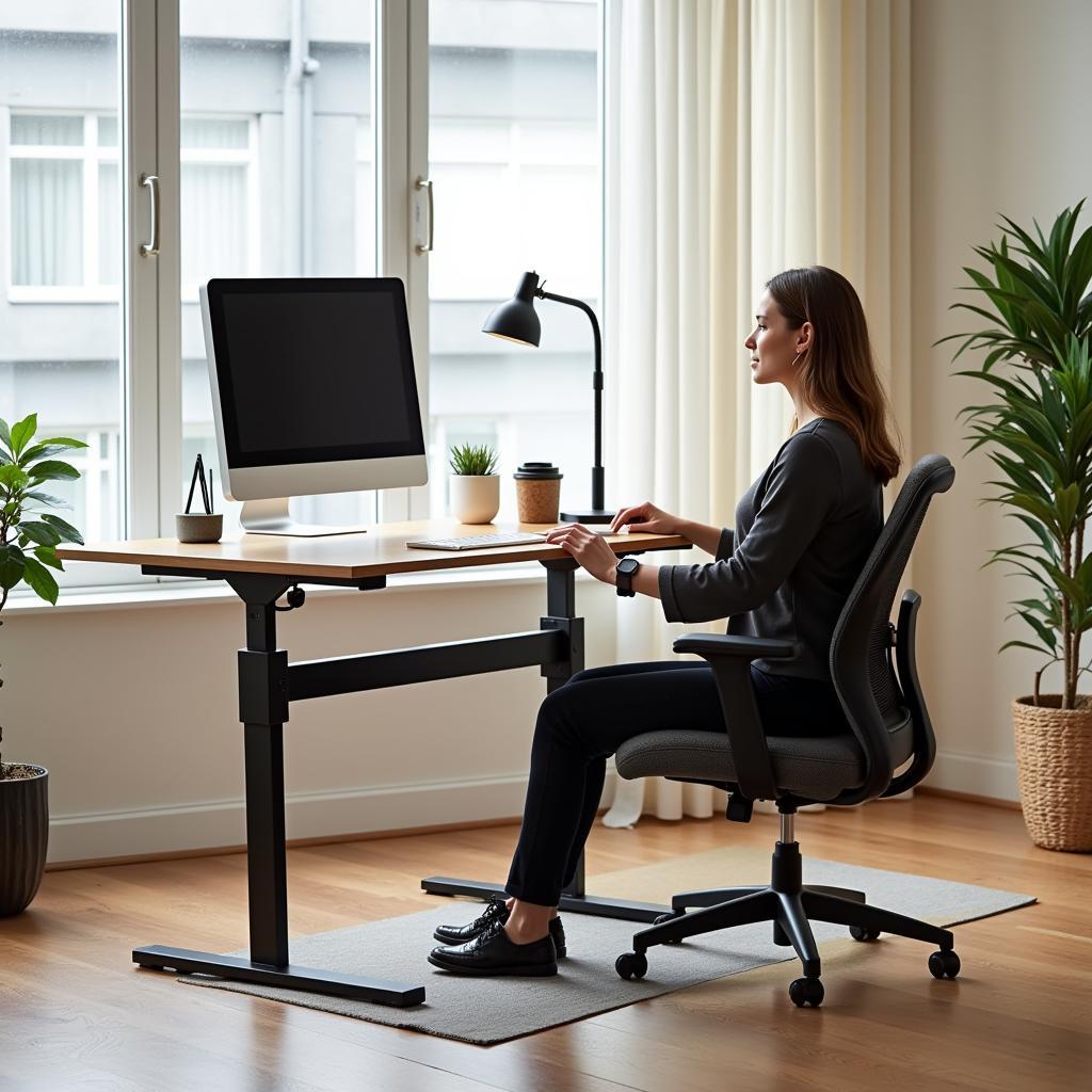 Ergonomic office setup with free shipping chair