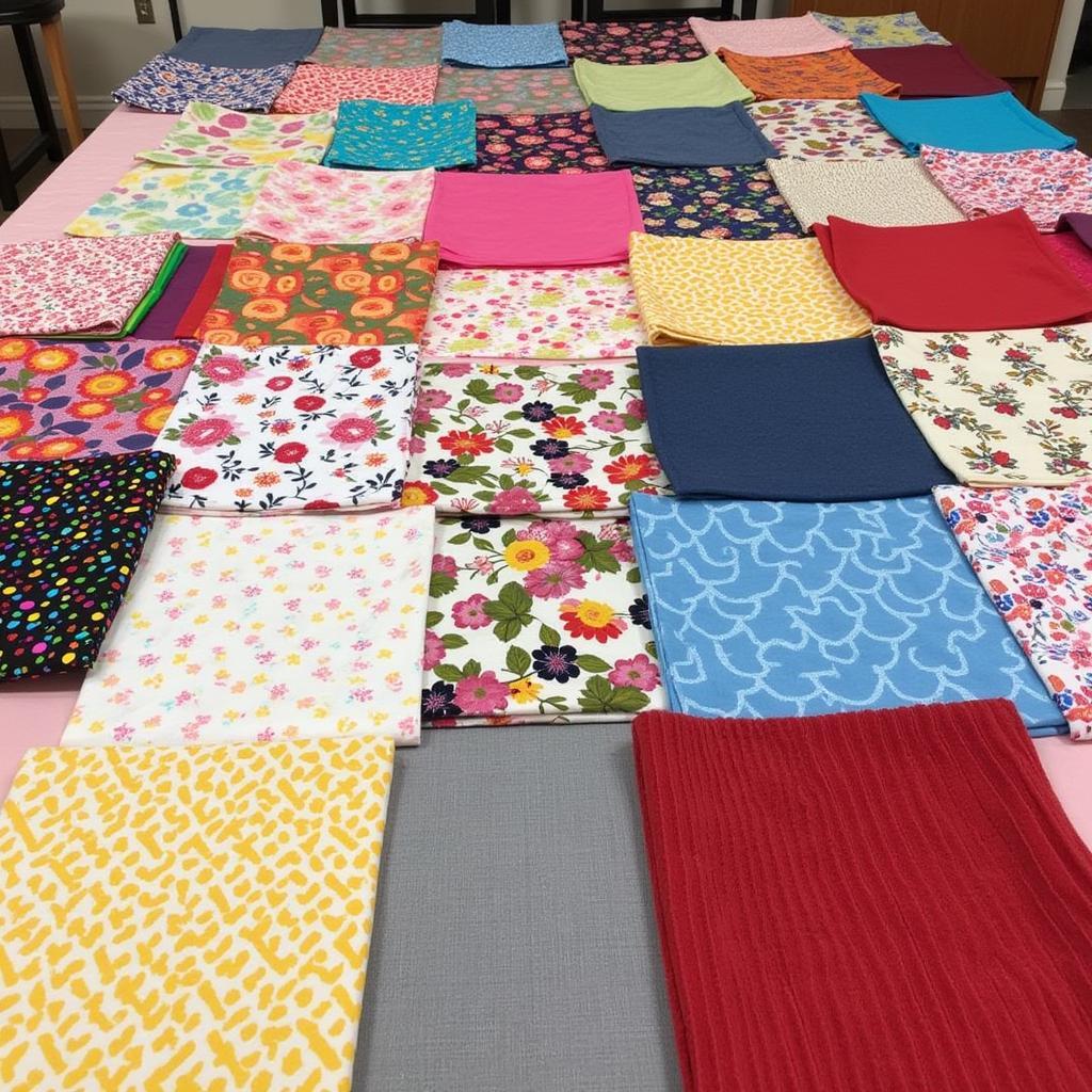 Variety of Fabrics for a Hodgepodge Quilt