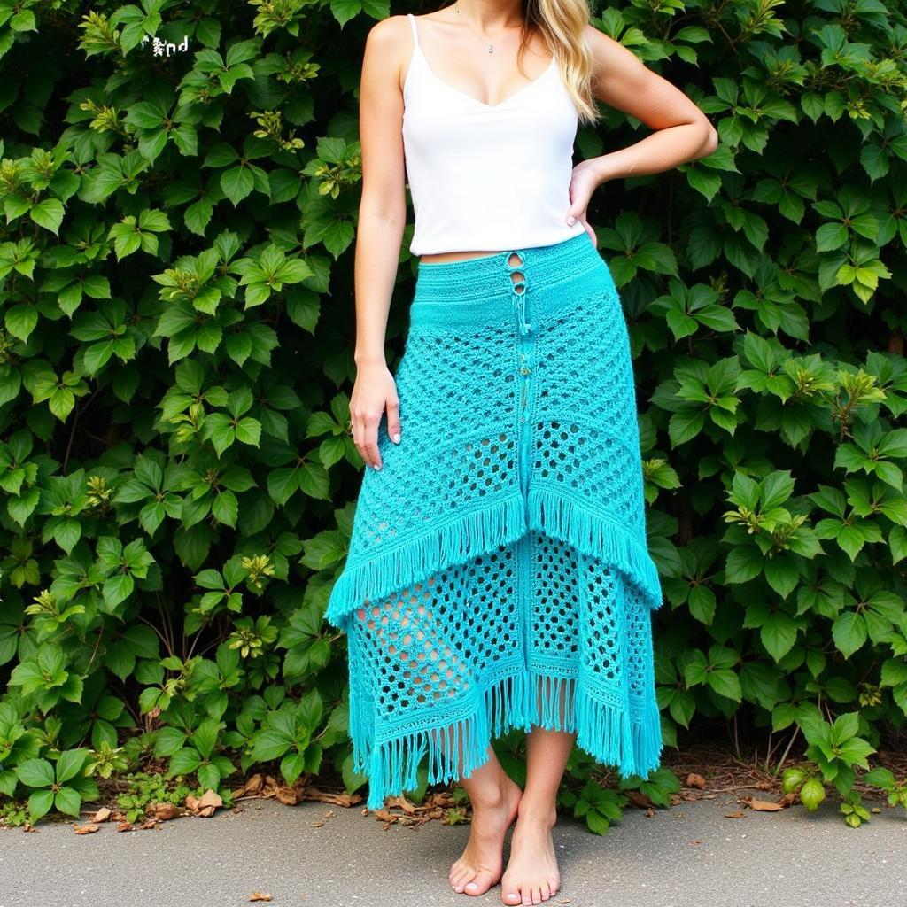 Finished Crochet Boho Skirt