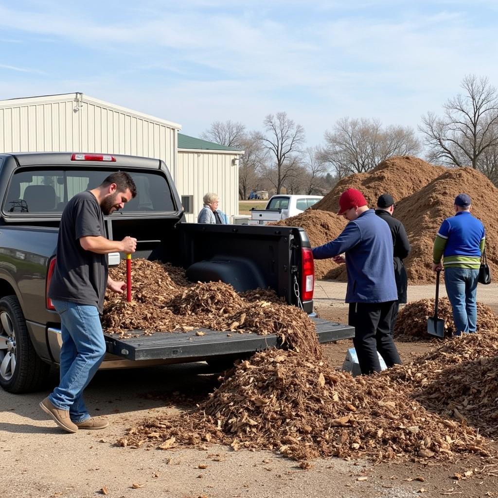 Residents Loading Mulch on Fort Collins Free Mulch Day