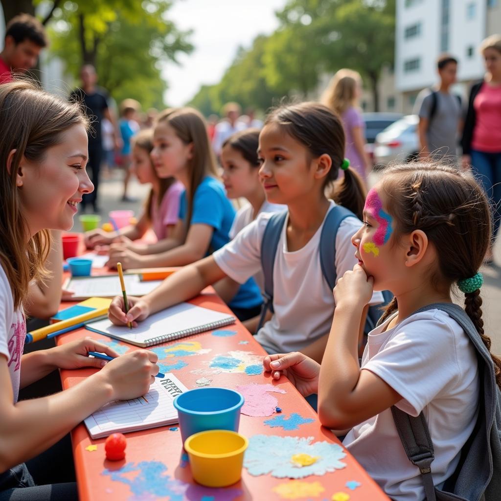 Children Enjoying Activities at a Free Back to School Event