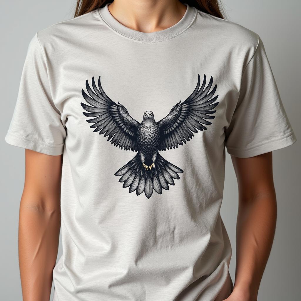 Free bird tee shirt with a bird in flight design