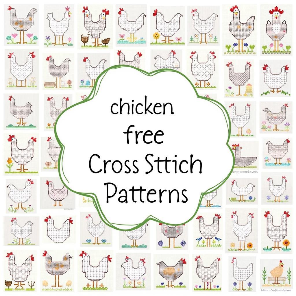 Variety of Free Chicken Cross Stitch Patterns