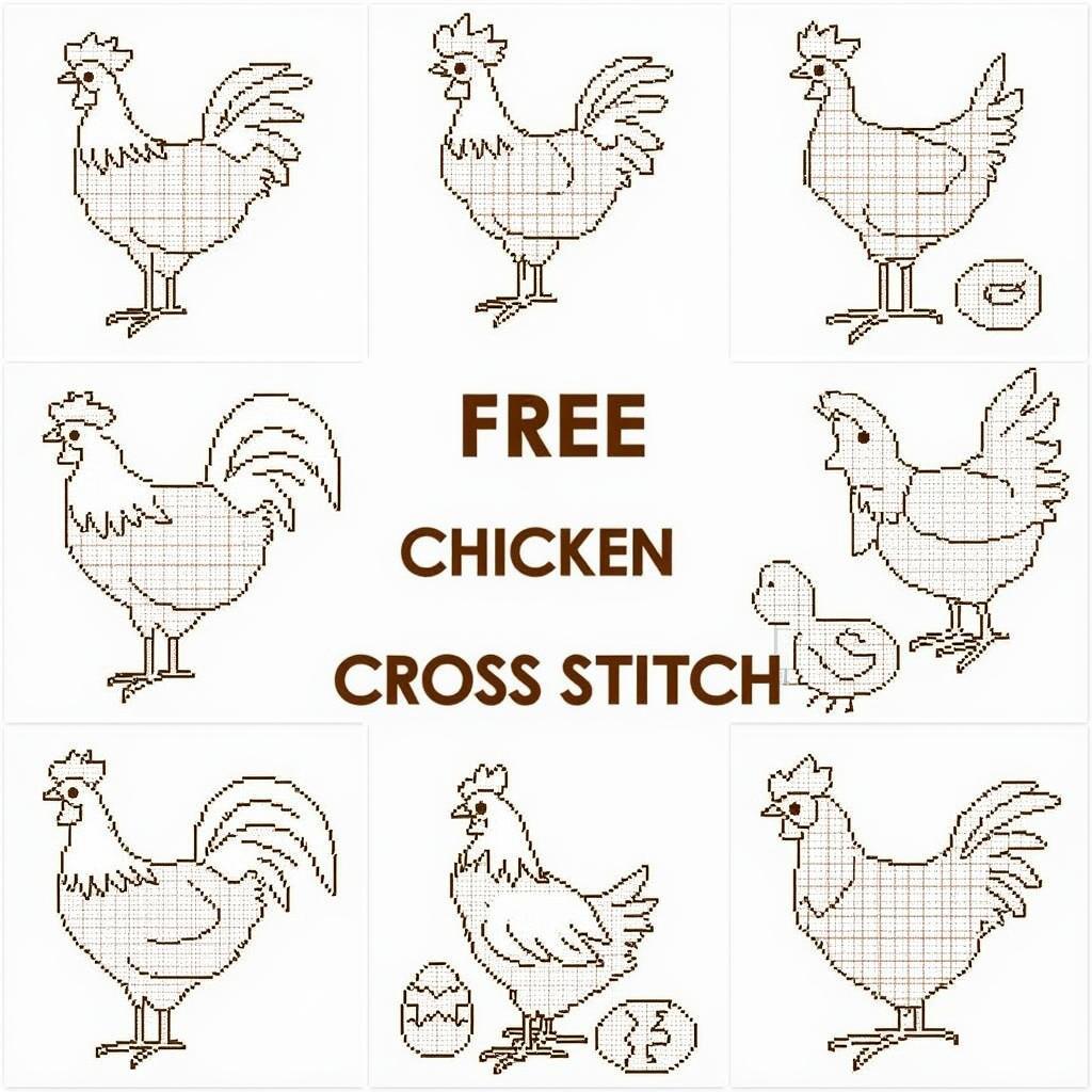 Variety of Free Chicken Cross Stitch Patterns